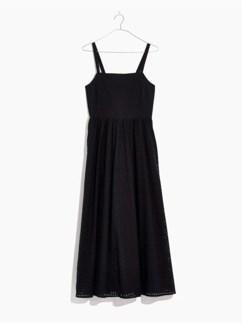 Madewell Black Eyelet Bow Back Midi Dress NWT 2